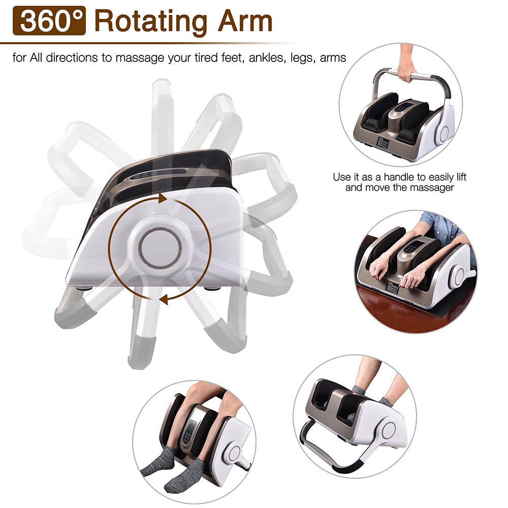 Yescom Foot Massager with Handle Heat Air Compression Shiatsu Health Care Essentials