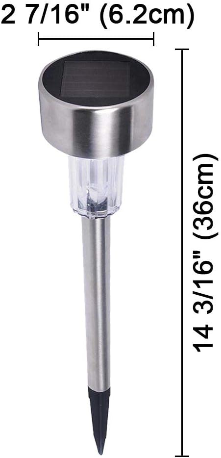 Yescom LED Solar Powered Light White IP44 Waterproof Outdoor Pathway Landscape Garden Yard Decor Lamp (Pack of 6)