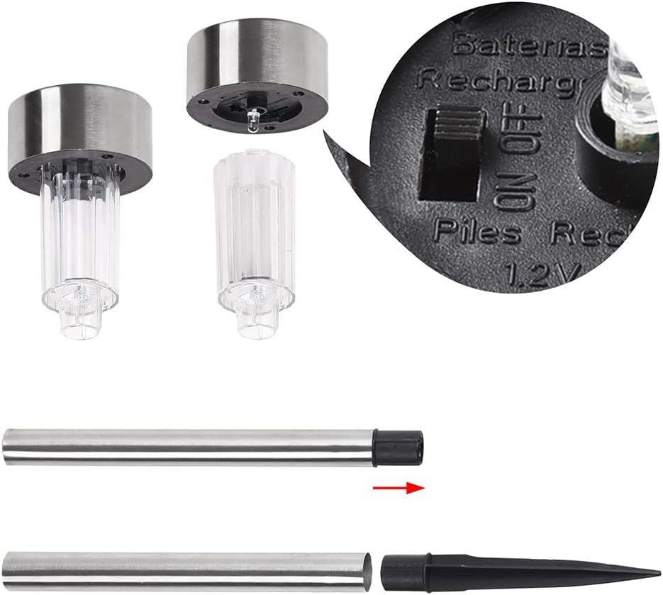 Yescom LED Solar Powered Light White IP44 Waterproof Outdoor Pathway Landscape Garden Yard Decor Lamp (Pack of 6)