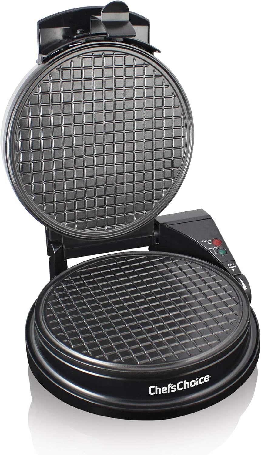 Chef'sChoice Ice Cream Cone Maker WaffleCone Express With Nonstick Heating Plates Instant Heat Recovery Creates Delicious Homemade Sugar and Waffle Cones Easy to Clean, 1050-Watts, Silver