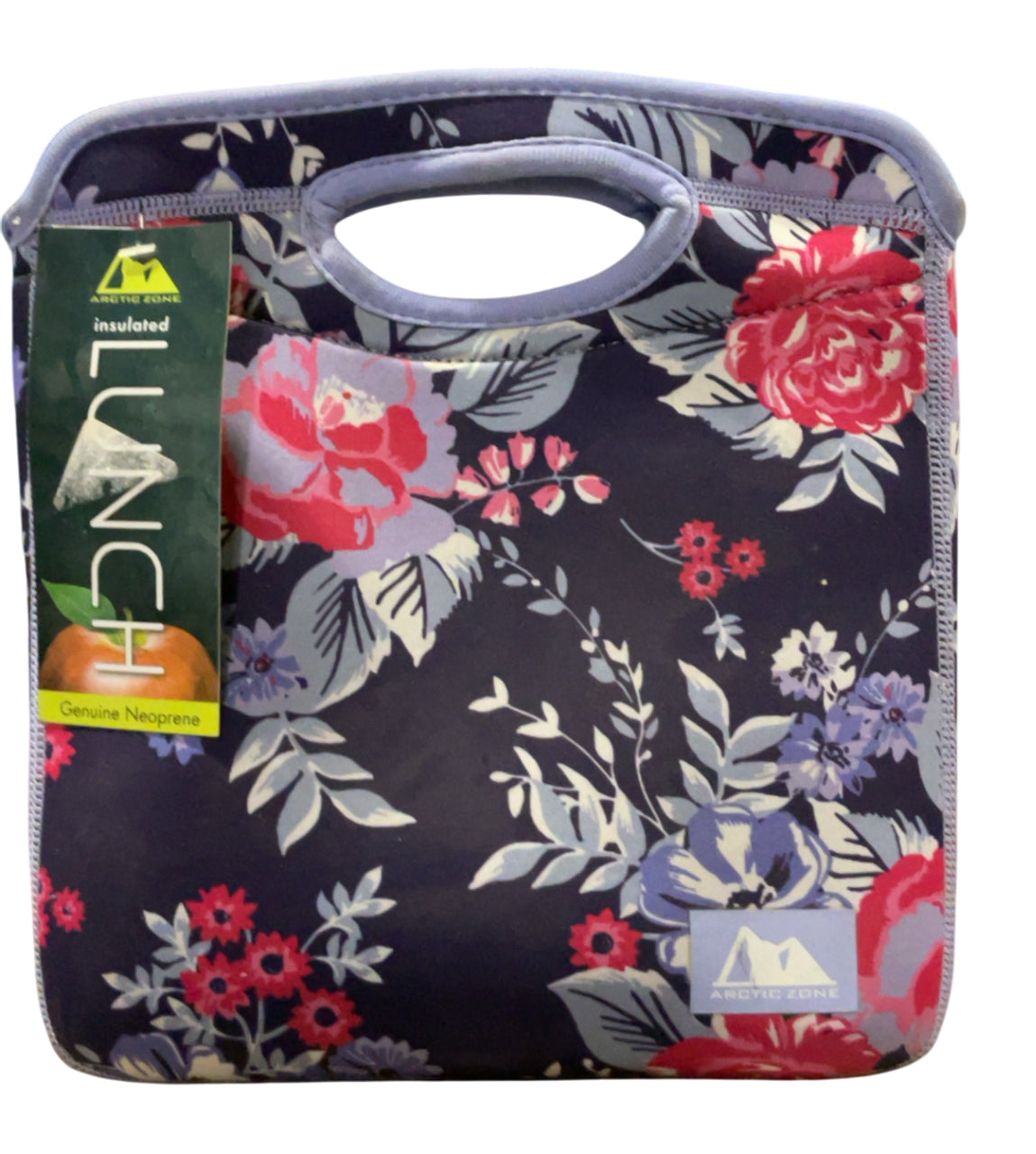 Arctic Zone Neoprene Zaza Lunch Tote, Midnight Toss Floral, 2 Pack