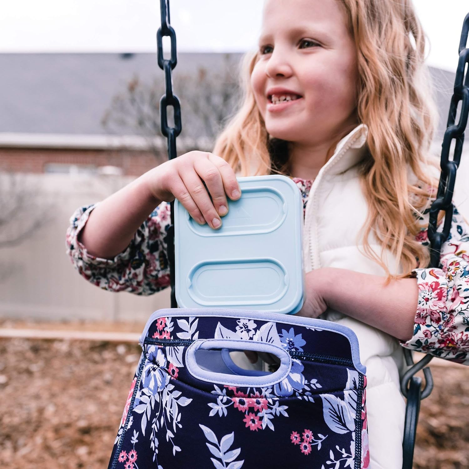 Arctic Zone Neoprene Zaza Lunch Tote, Midnight Toss Floral, 2 Pack