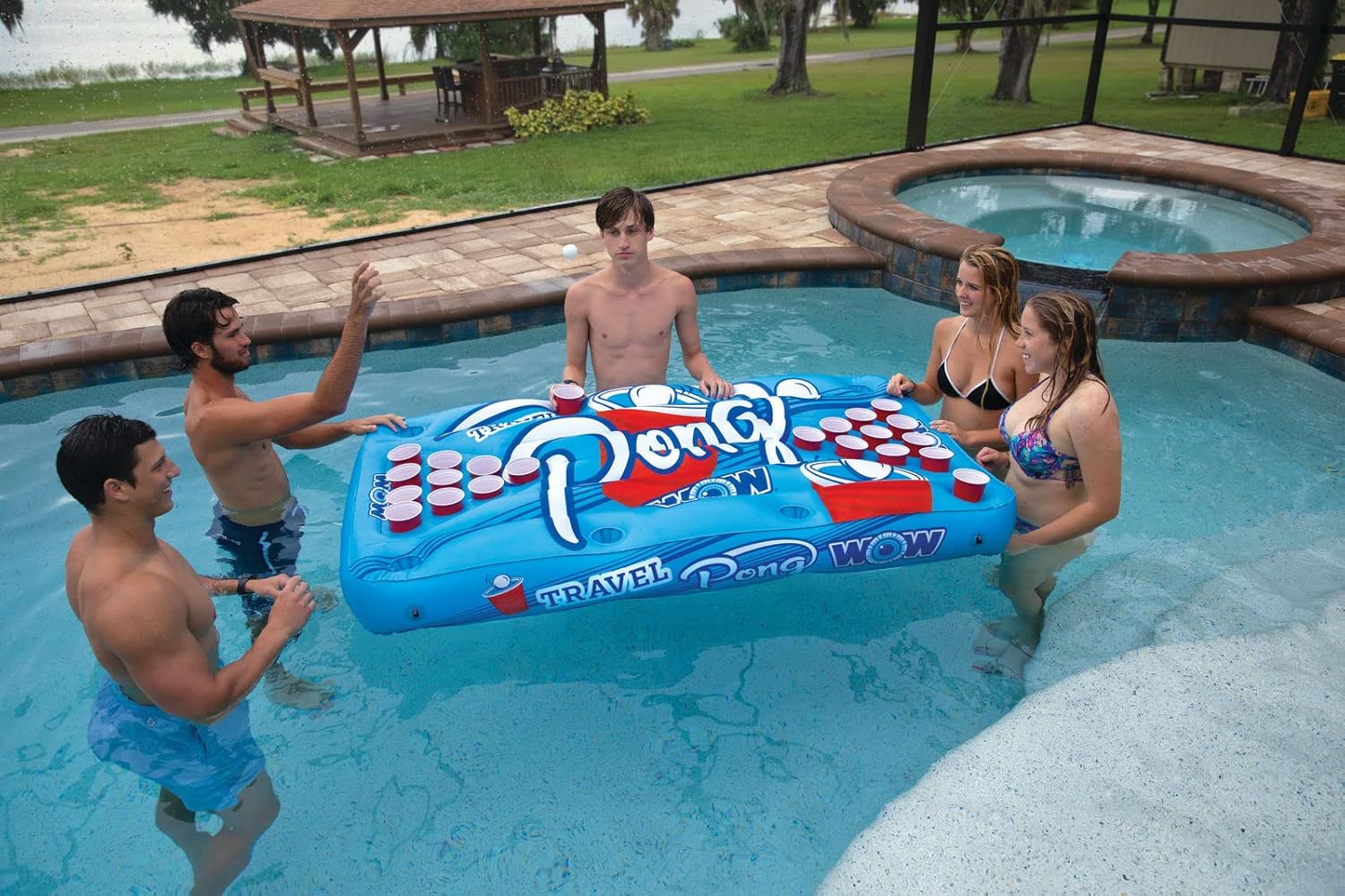 Wow World of Watersports Heavy Duty, Portable, Floating, Inflatable Beer Pong Table