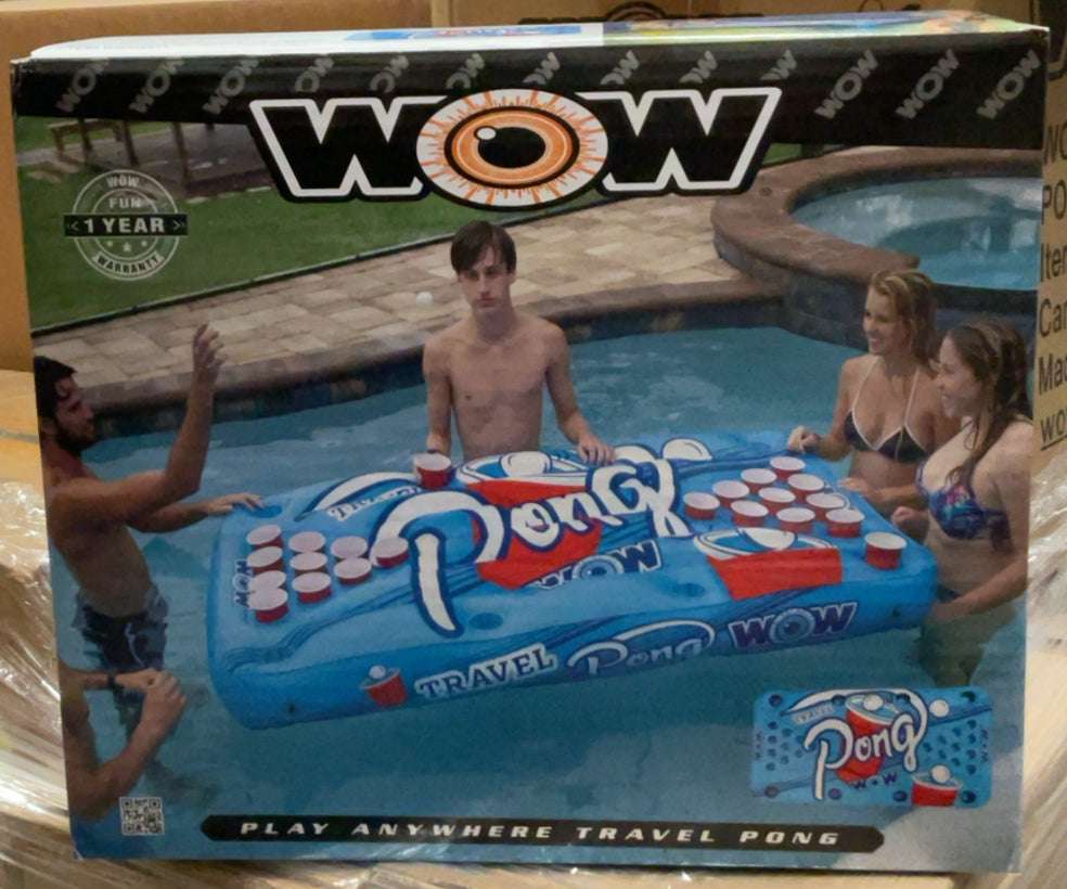 Wow World of Watersports Heavy Duty, Portable, Floating, Inflatable Beer Pong Table