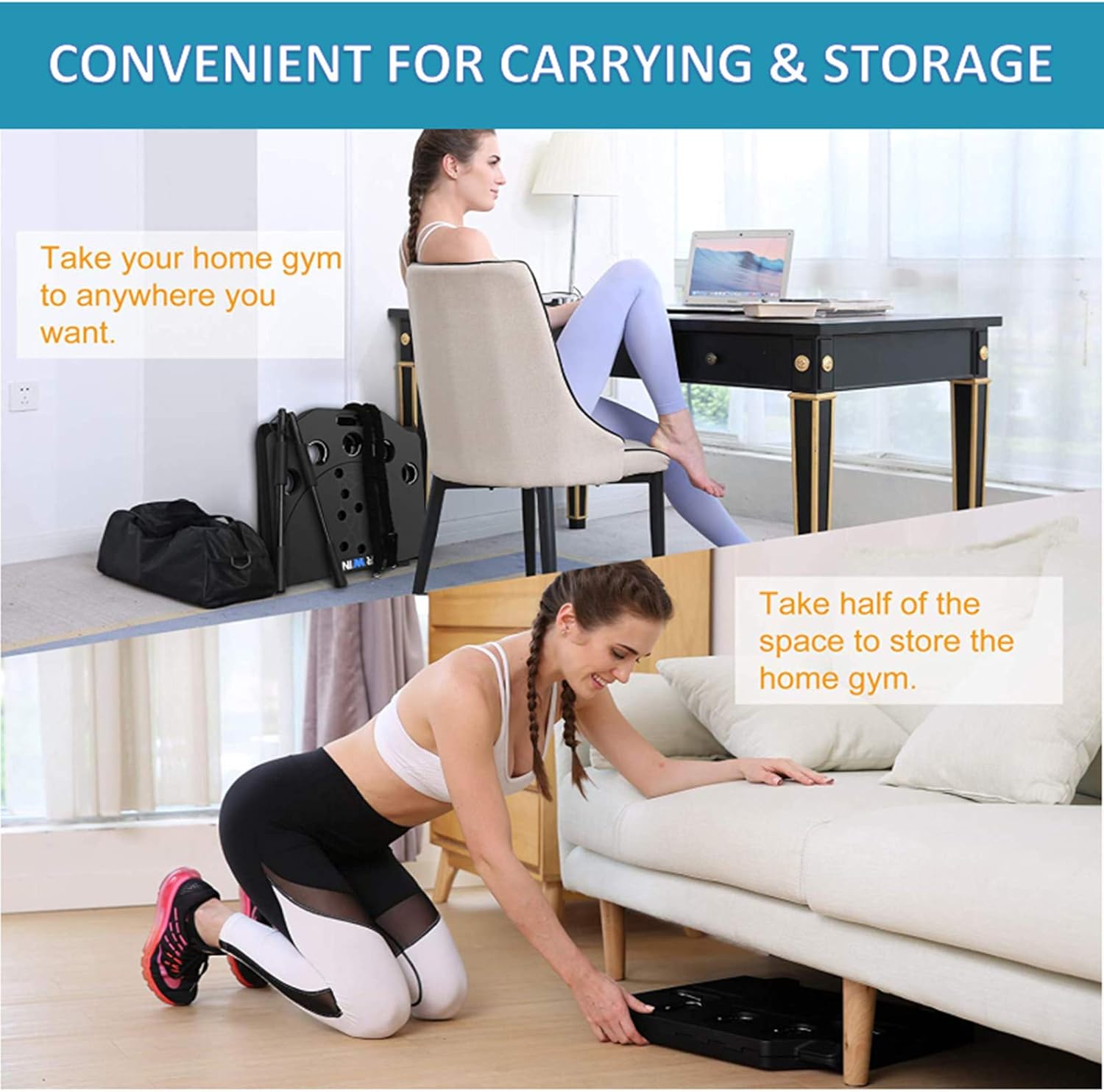 Sokiss Portable Home Gym | 10-in-1 Home Gym Equipment with Resistance Bands | Push Up Bars Set | Foldable Push Up Board Strength Training for Full Body Workouts System