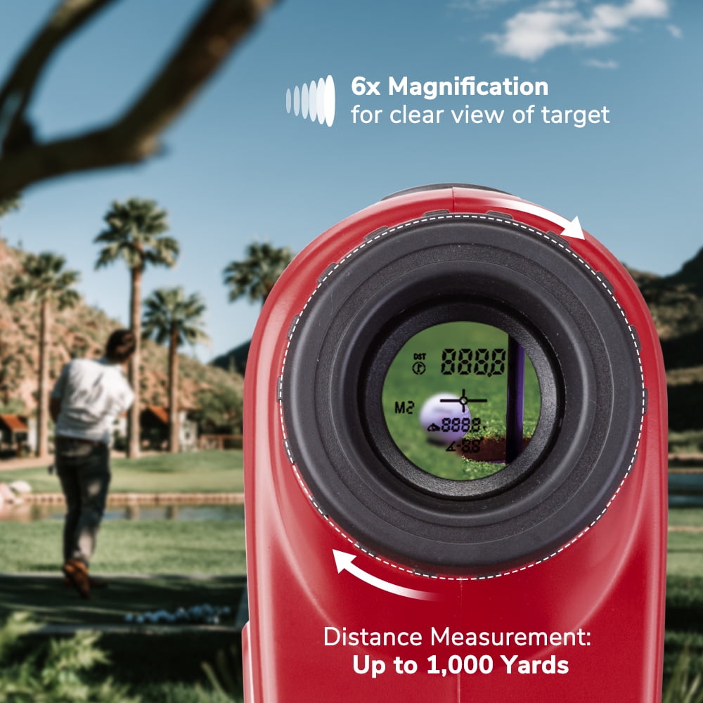 Yescom Golf Rangefinder, 1000 Yards 6X Laser Rangefinders,  High-Precision Flag-Lock Speed Slope Angle Vibration Function Hunting Rangefinder Fit For Professional Golfer
