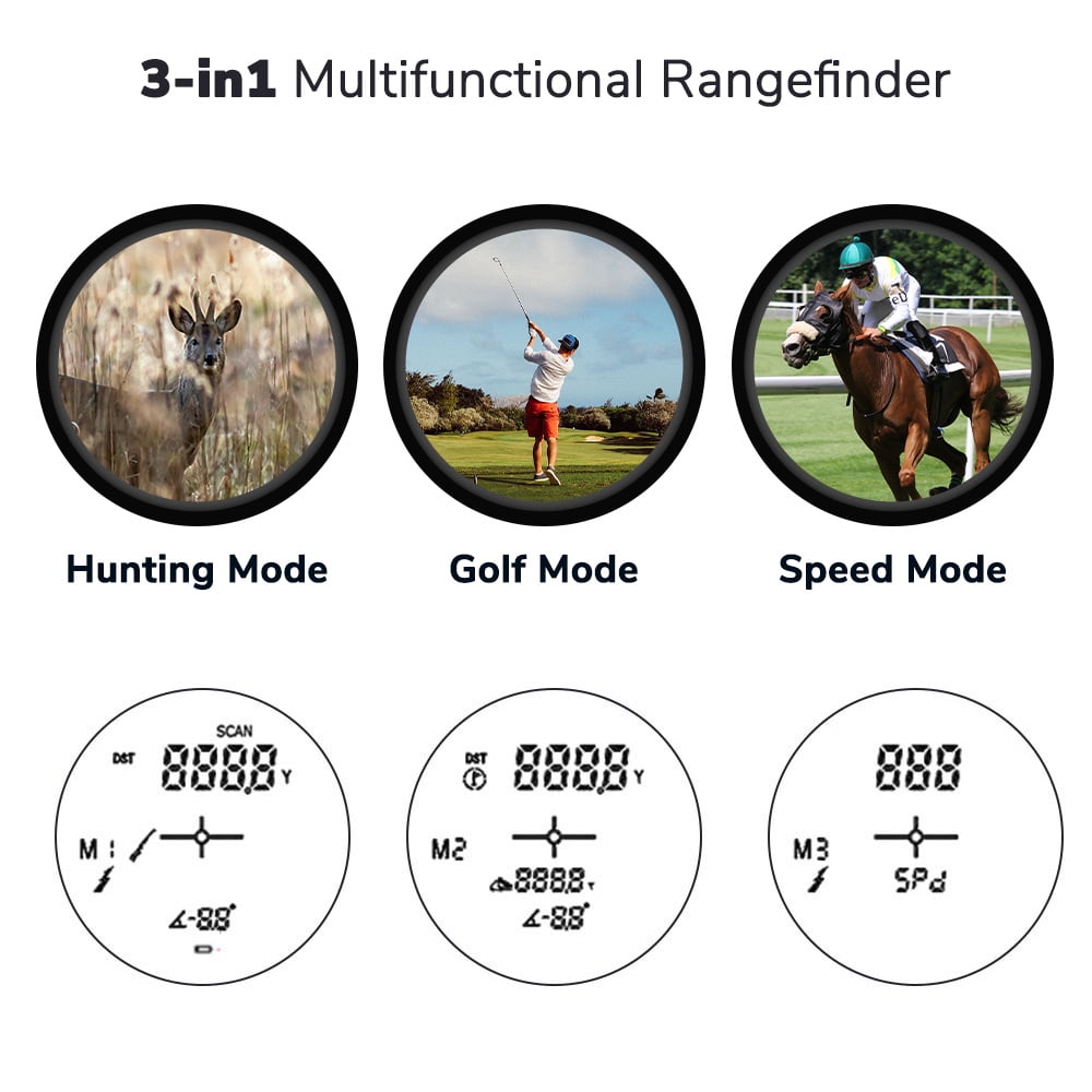 Yescom Golf Rangefinder, 1000 Yards 6X Laser Rangefinders,  High-Precision Flag-Lock Speed Slope Angle Vibration Function Hunting Rangefinder Fit For Professional Golfer