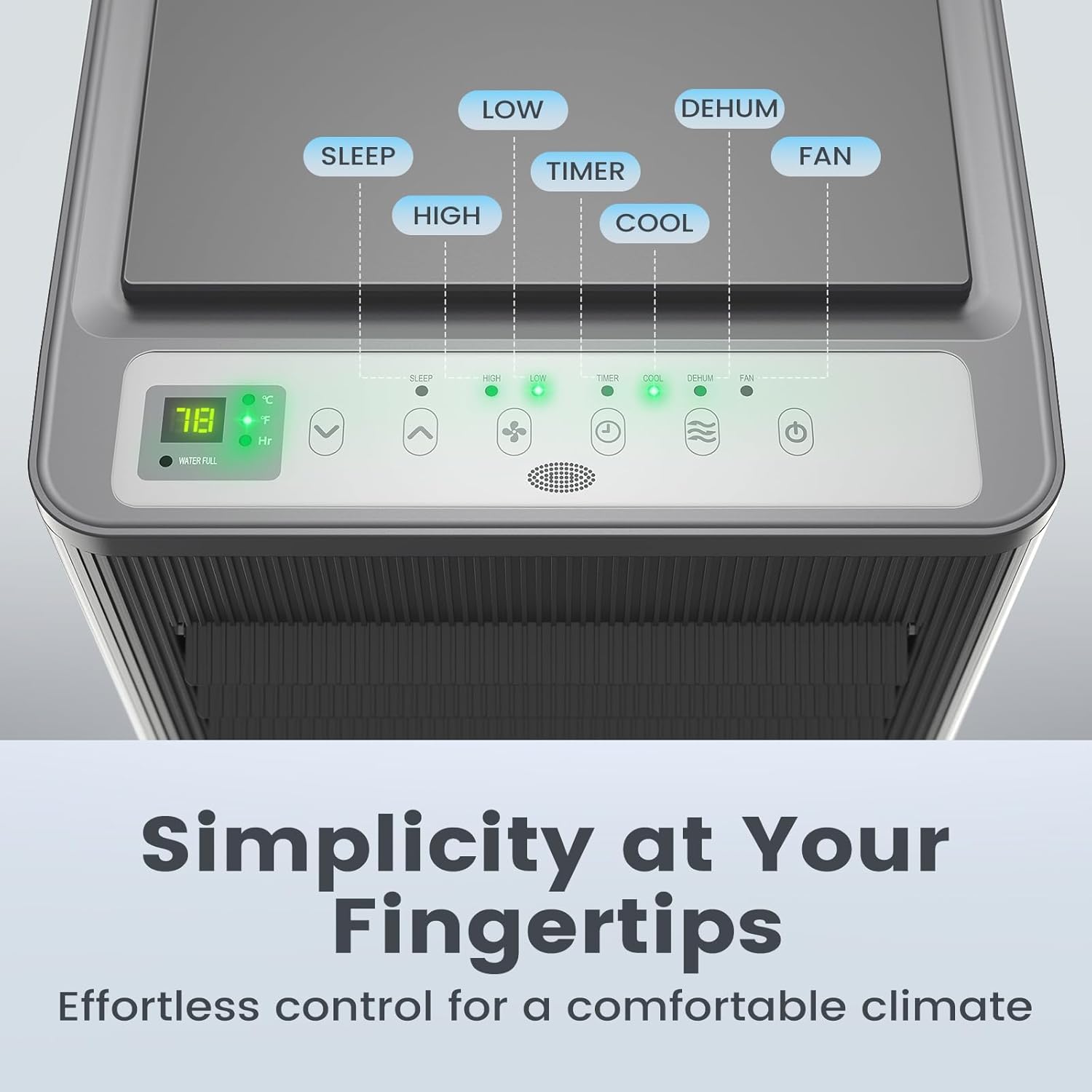 Air Choice Portable Air Conditioner, 10000 BTU Air Conditioner Portable for Room Up to 450 Sq.Ft, 24H Timer, 3-in-1 Quiet AC Unit, Dehumidifier, Fan, Remote, Window Kit Included, Silver