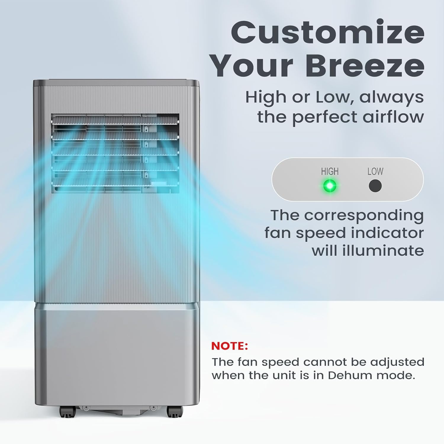 Air Choice Portable Air Conditioner, 10000 BTU Air Conditioner Portable for Room Up to 450 Sq.Ft, 24H Timer, 3-in-1 Quiet AC Unit, Dehumidifier, Fan, Remote, Window Kit Included, Silver