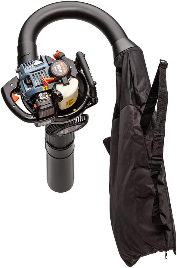 SENIX 4QL 31 cc 4-Cycle Handheld Gas Powered Leaf Blower and Vac for Lawn Care, Up to 550 CFM and 127 MPH, Light Weight, Dual Grip Handle, BLV4QL-M, Blue