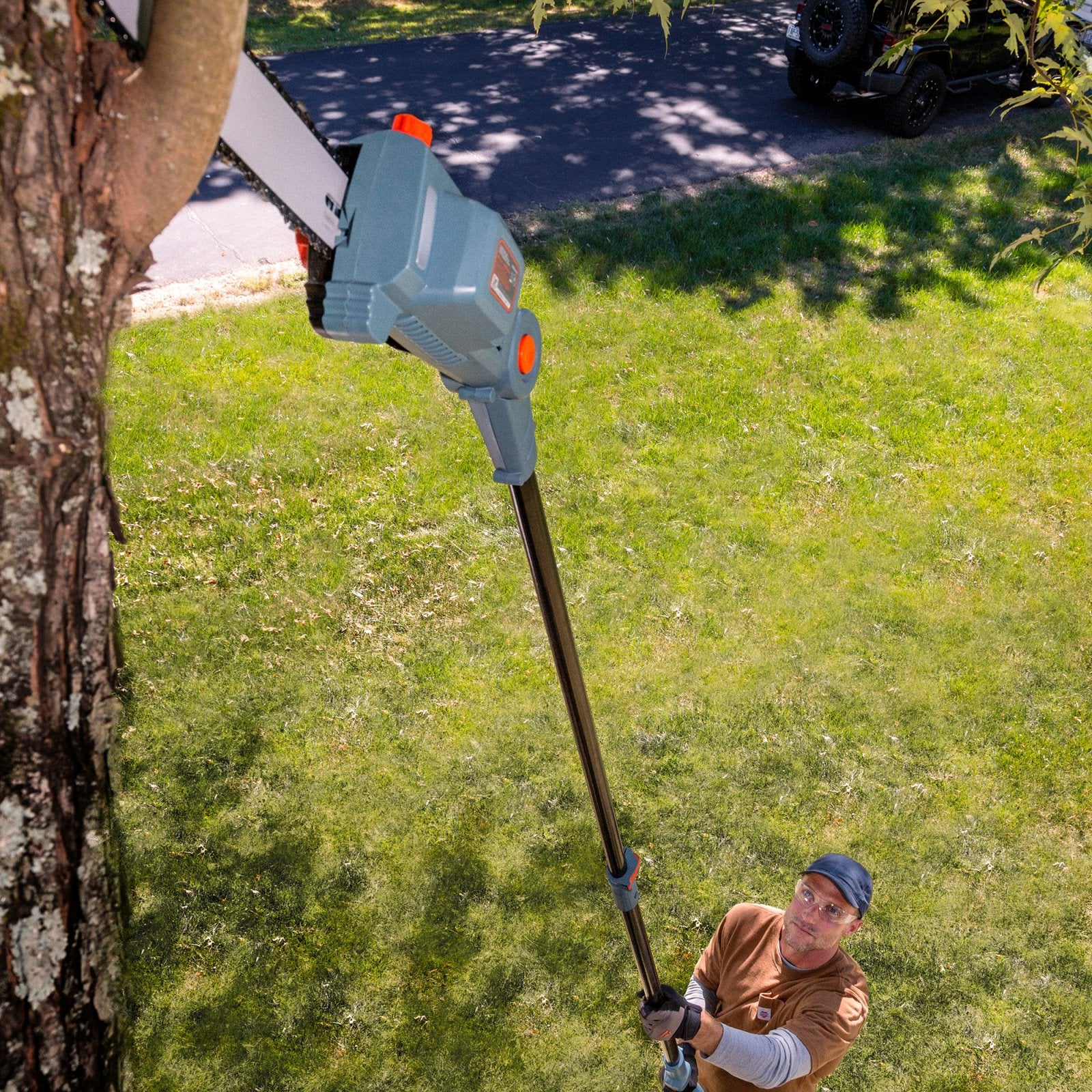 SENIX 10 Inch 58 Volt Cordless Pole Saw to Reach Branches up to 14 Feet (Battery & Charger Included)