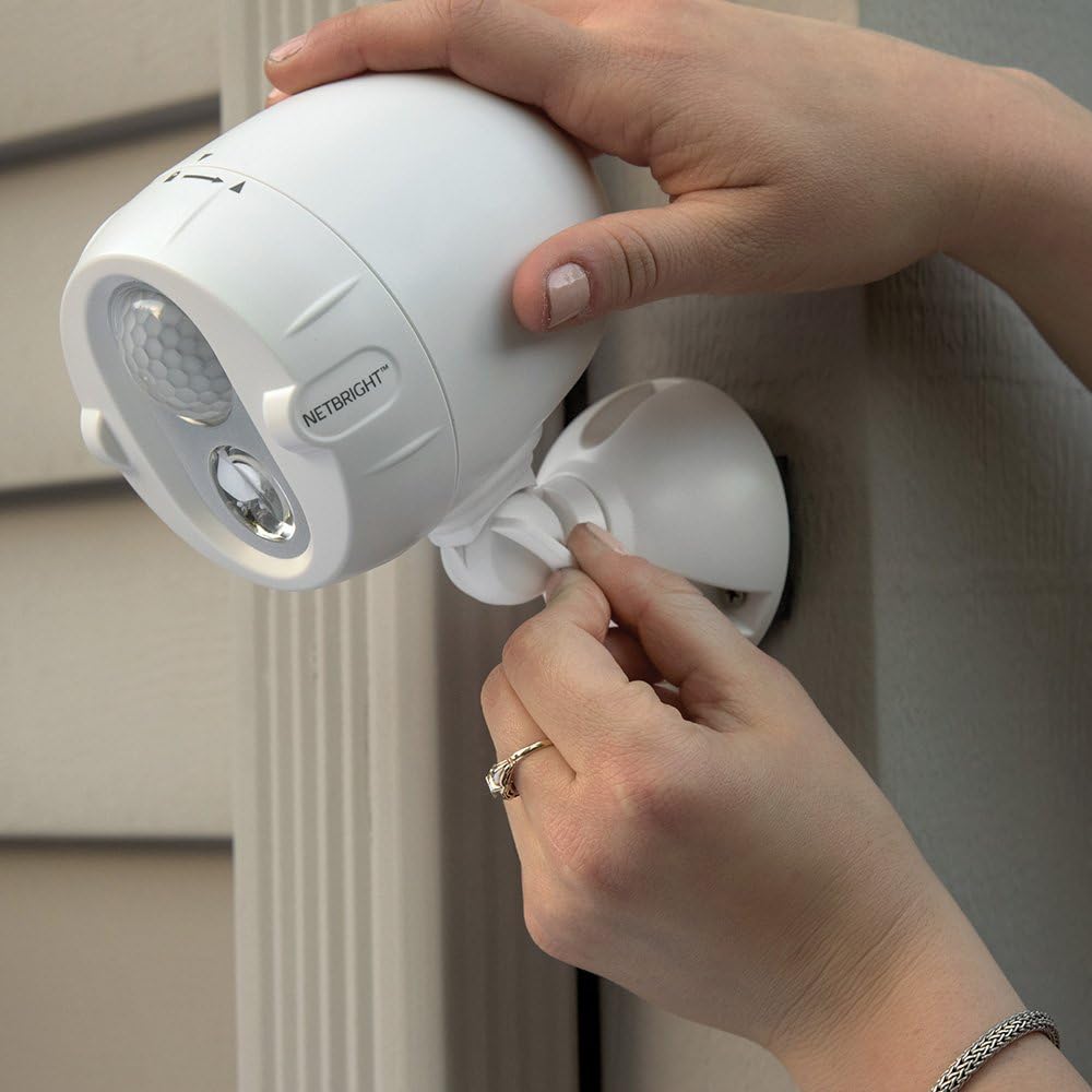 Mr. Beams MBN340 200-Lumen Networked LED Wireless Motion Sensing Spotlight System with Net Bright Technology, White, 2 Pack