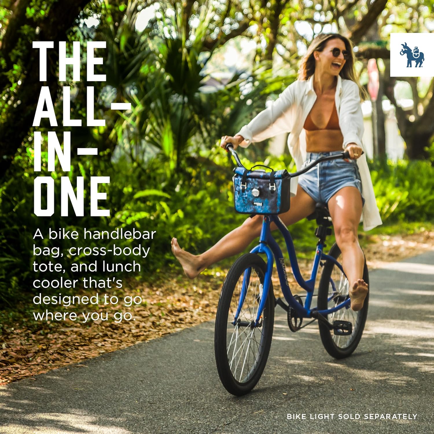 ICEMULE Impulse Cooler - 3-in-1 Bike Handlebar Bag, Cross-Body Tote and Cooler with Carry Handle, Insulated Lunch Bag, Portable, Waterproof, Turquoise, 2 Pack