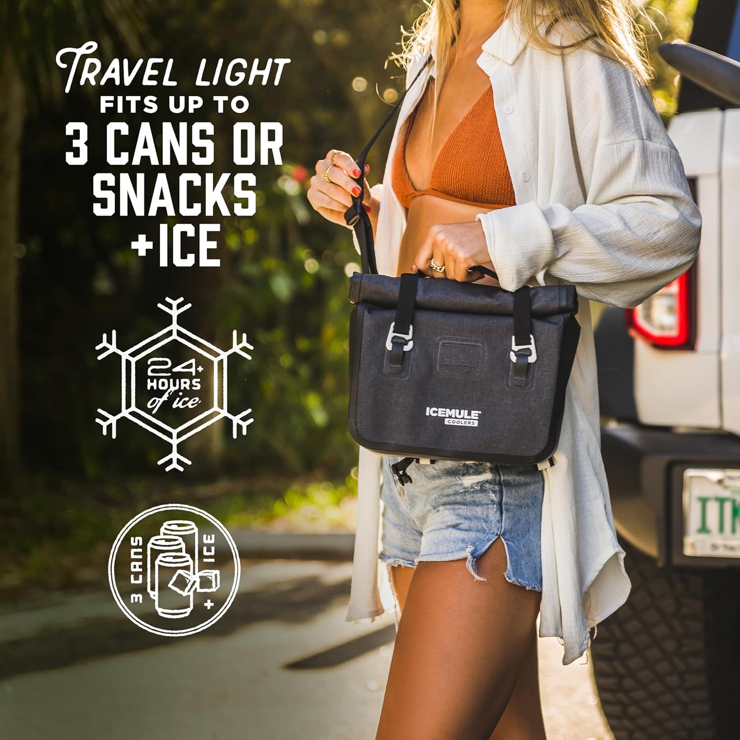 ICEMULE Impulse Cooler - 3-in-1 Bike Handlebar Bag, Cross-Body Tote and Cooler with Carry Handle, Insulated Lunch Bag, Portable, Waterproof, Turquoise, 2 Pack