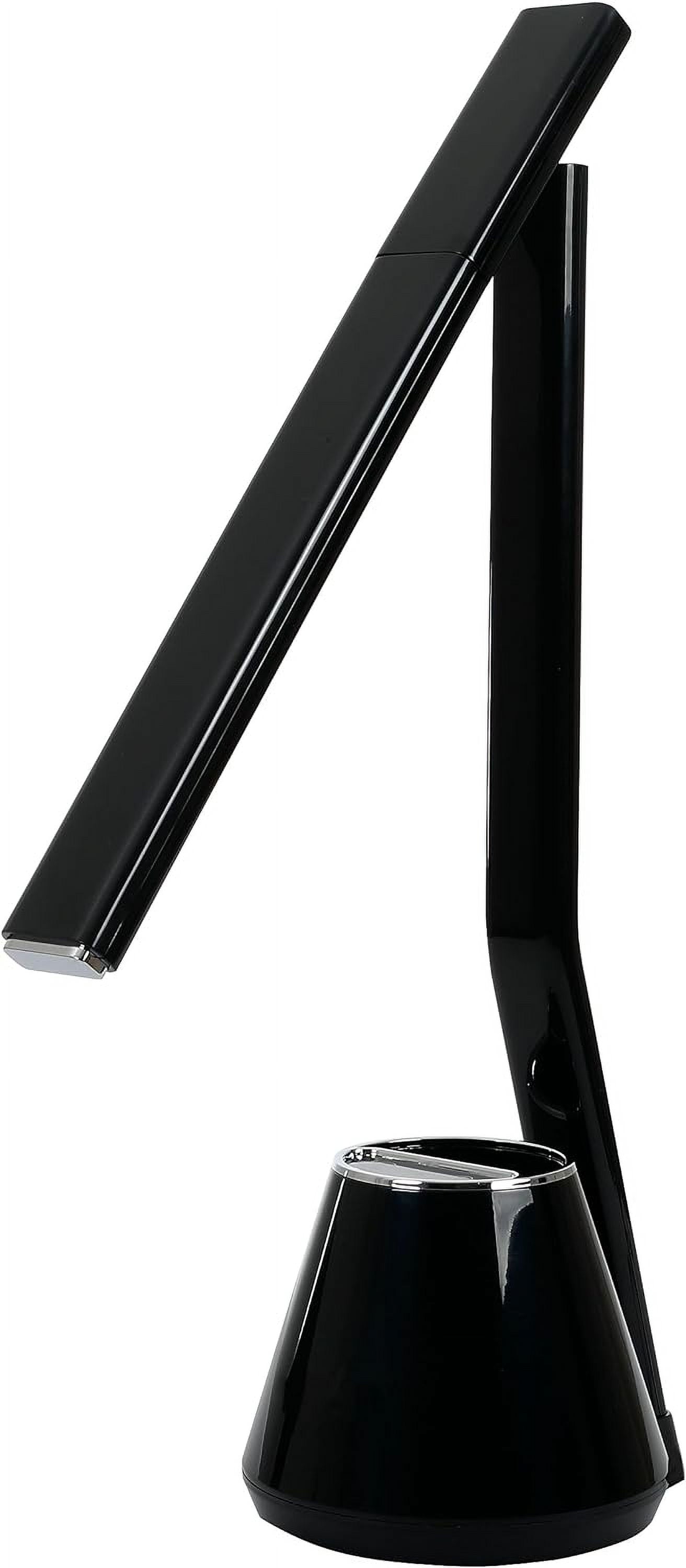 Folding Mini Desk Lamp - Dimmable Touch Control 8W LED Portable Light - Foldable 17.67" H Table Top Lamps for Office Home & Travel, Black, 2 Pack