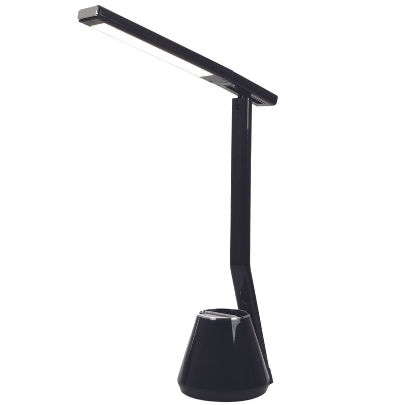 Folding Mini Desk Lamp - Dimmable Touch Control 8W LED Portable Light - Foldable 17.67" H Table Top Lamps for Office Home & Travel, Black, 2 Pack