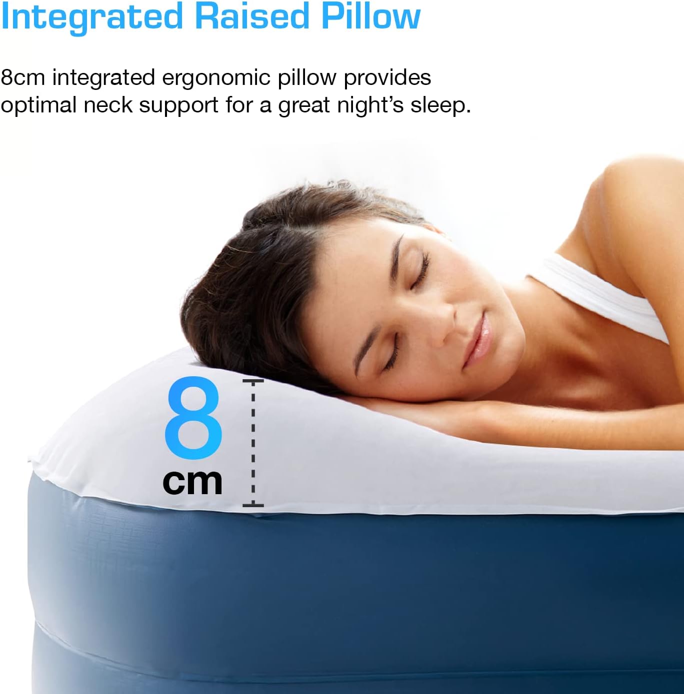 Active Era 20" Twin Air Mattress with Built-in Pump & Raised Pillow - Heavy Duty, Puncture Resistant, Waterproof