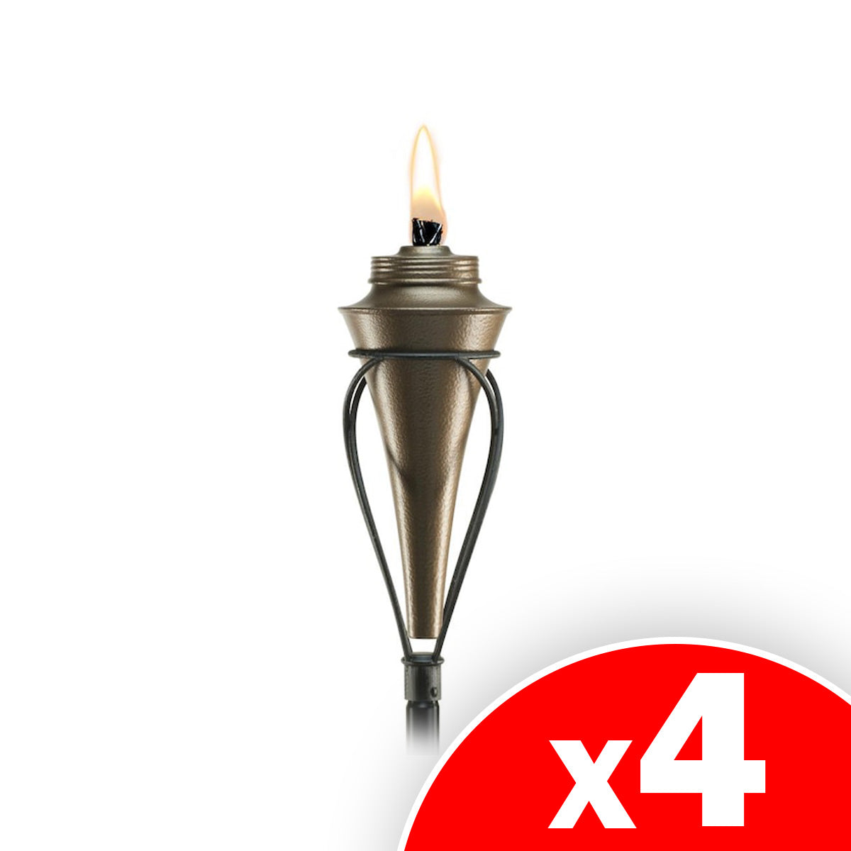 TIKI Brand 65" Kiawah Metal Torch, Copper, 4 Pack