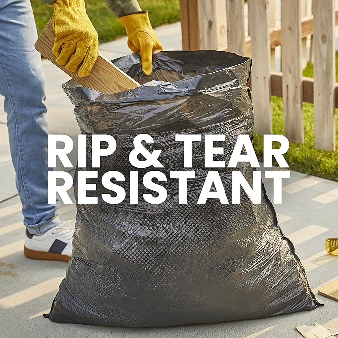 Glad ForceFlex Heavy Duty Large Trash Bags, 30 Gallon Holds 80+ lb., 6 Packs of 15 (90 total bags)