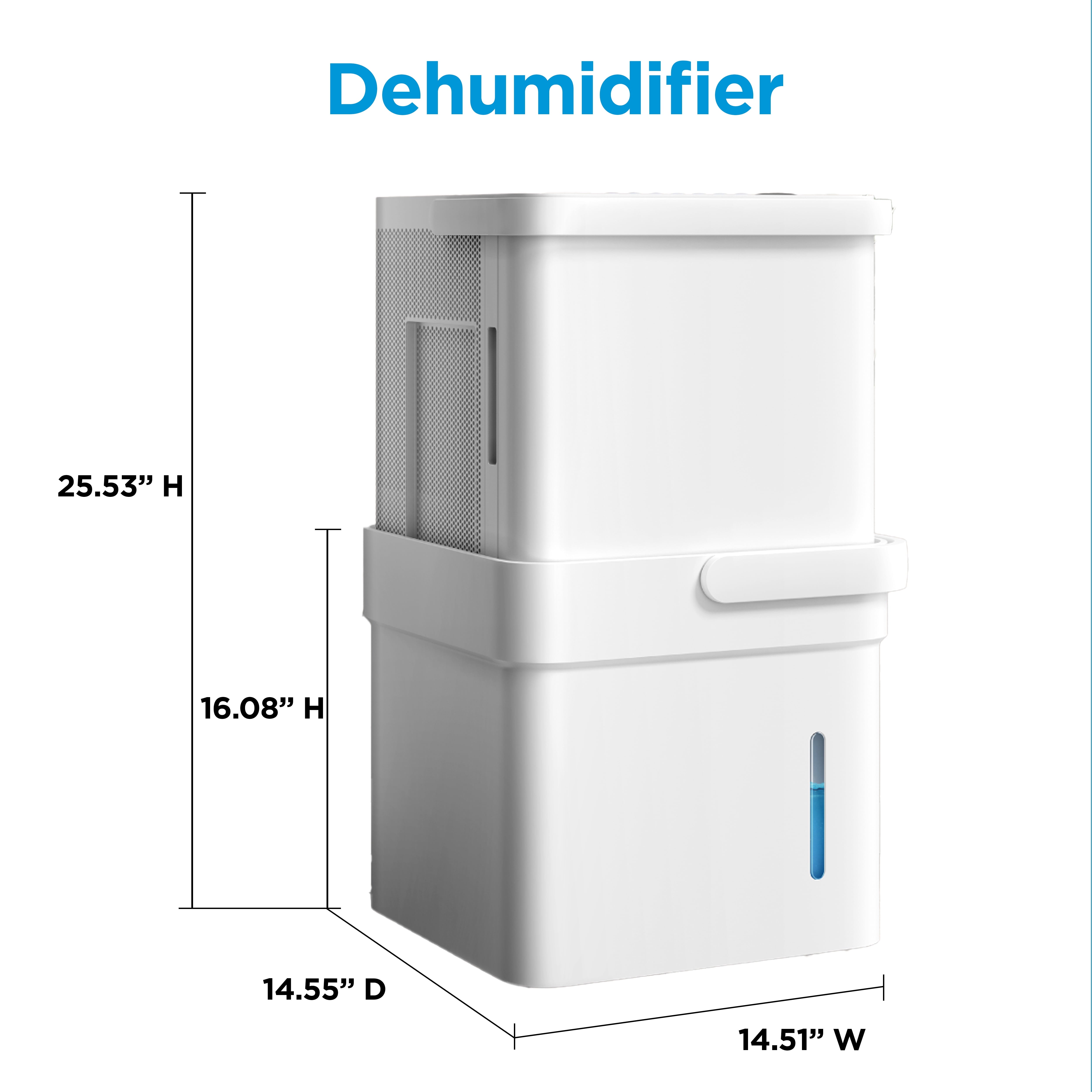 Midea Cube 50 Pint Dehumidifier for Basement and Rooms at Home for up to 4,500 Sq. Ft., Smart Control, Compatible with Alexa (Grey), Drain Hose Included