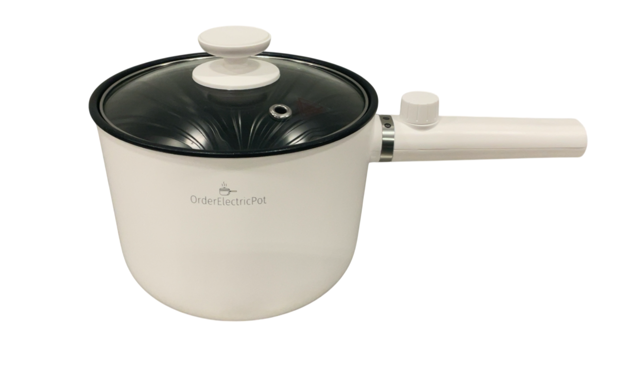 Electric Cooking Pot 1.5L - Multi-Function Hot Pot & Cooker - White