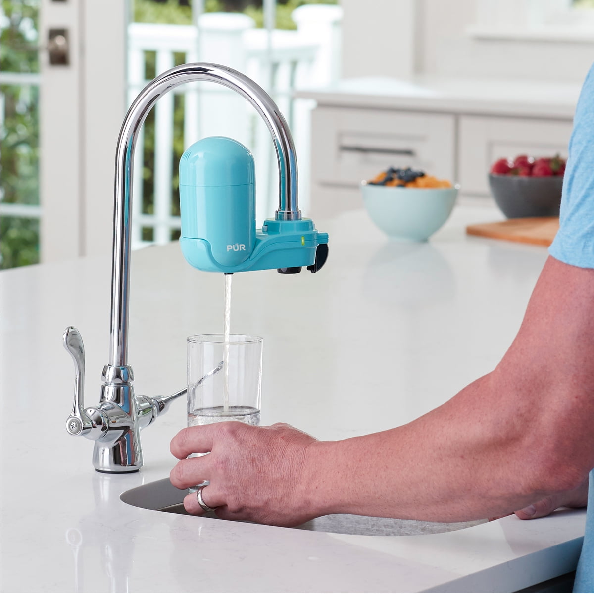 PUR Plus Faucet Mount Water Filtration System, FM2700G, Sea Glass