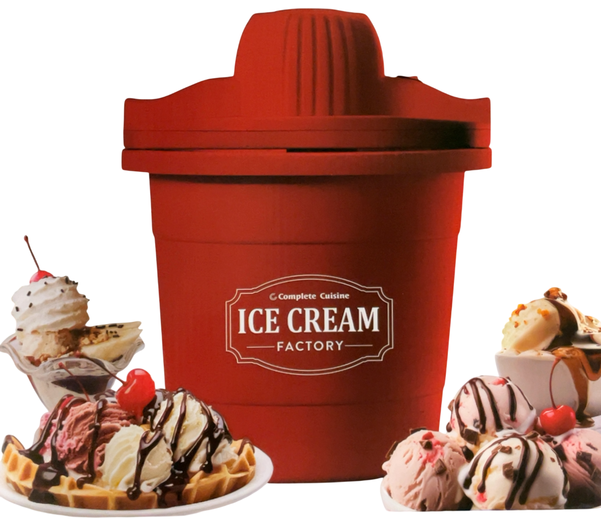 Complete Cuisine 4 Quart Electric Ice Cream Maker, Red