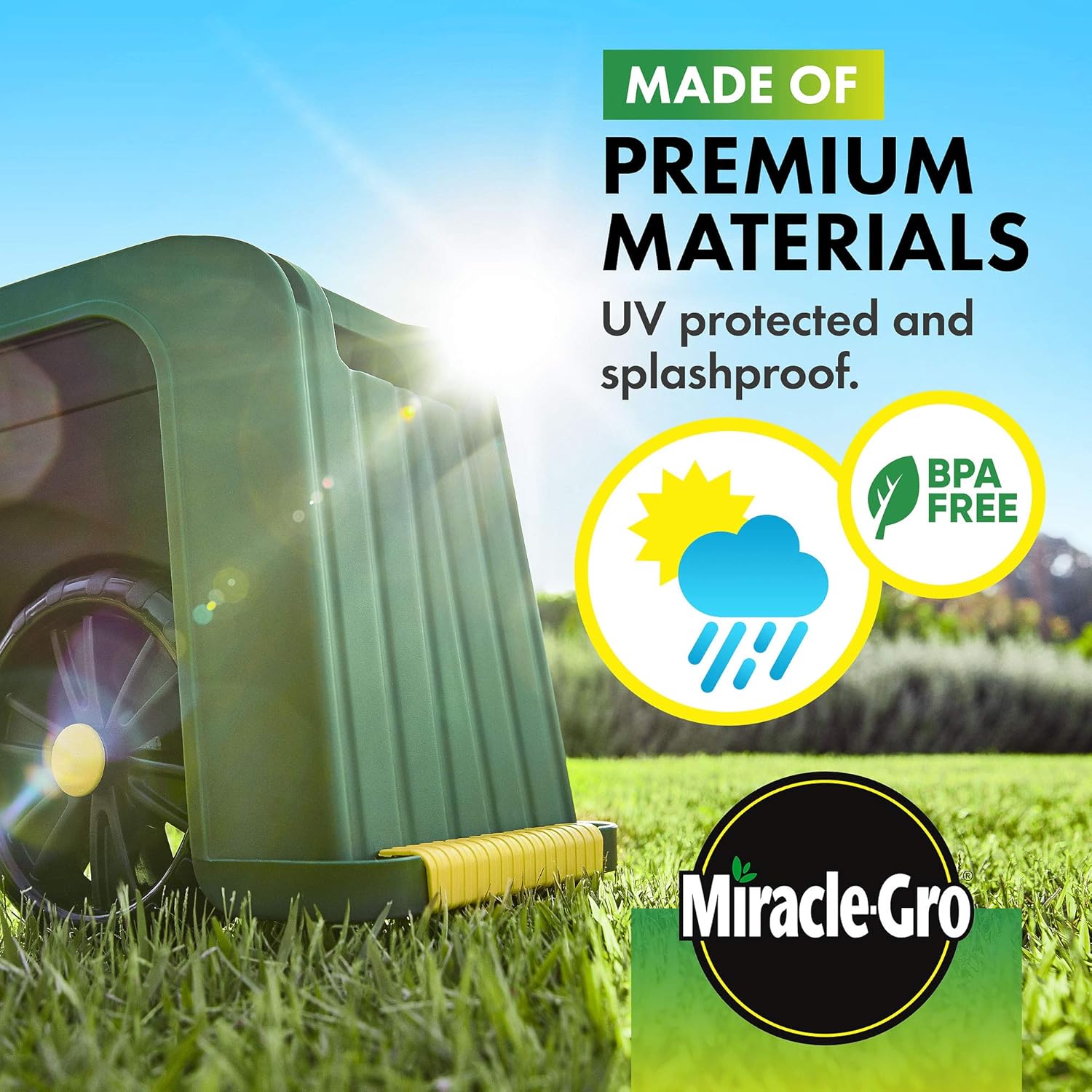 Miracle-Gro 4-in-1 Garden Stool Multi-Use Garden Scooter with Seat Rolling Cart with Storage Bin Padded Kneeler and Tool storage - Accessible Gardening for All Ages + FREE Scotts Gardening Gloves