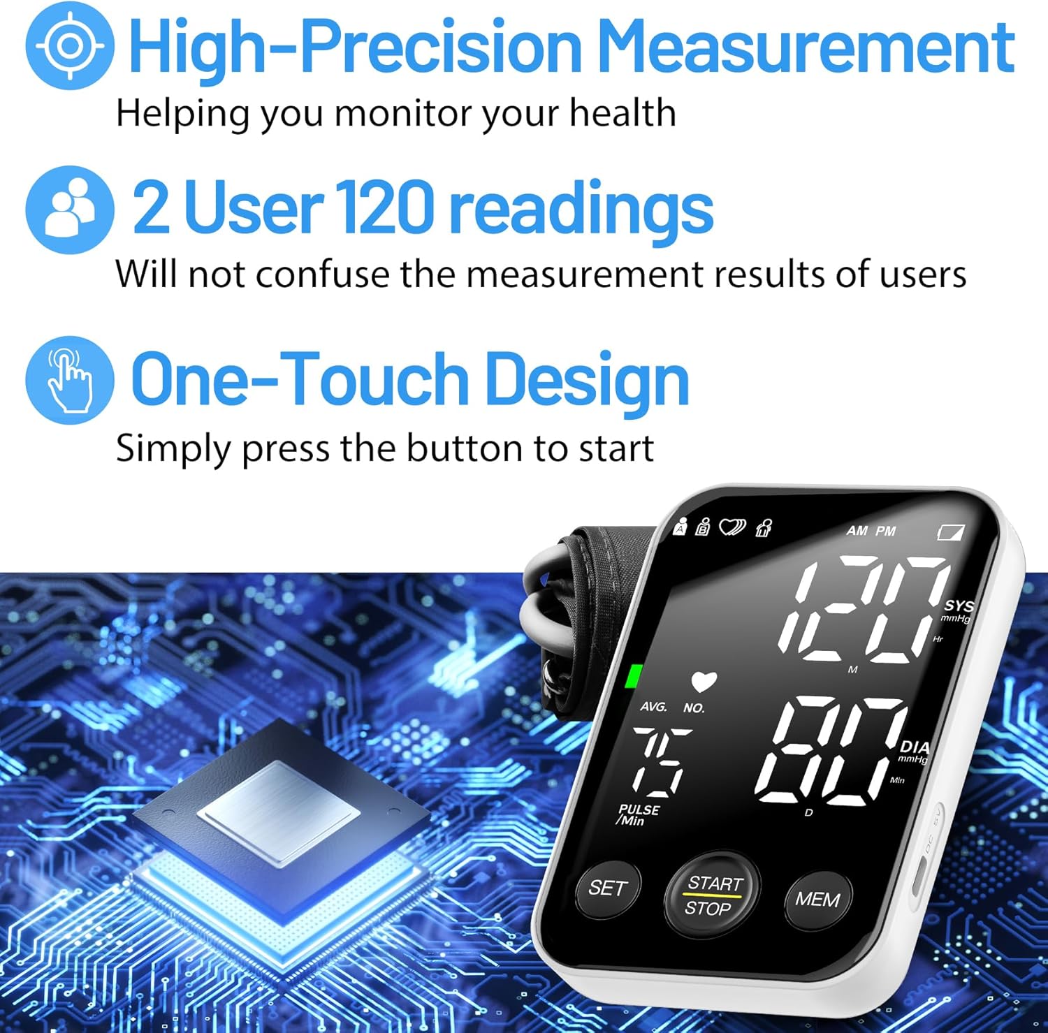 Lazle Upper Arm Blood Pressure Monitor, Model # C04