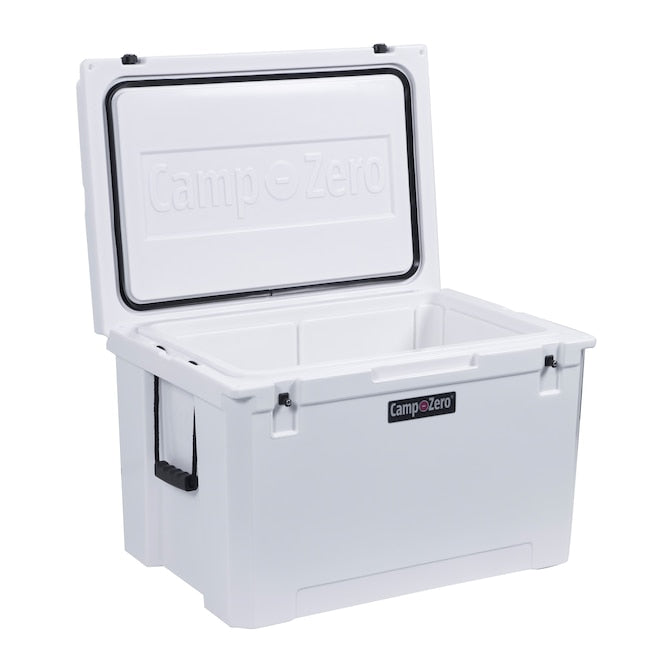 CAMP-ZERO 80 - 84.54 Qt. Premium Cooler with Molded-In Cup Holders | White