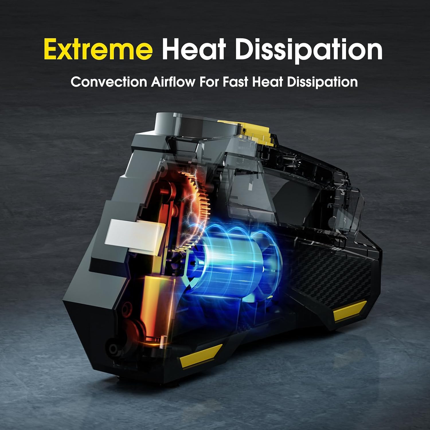 FLYKID Tyre Inflator Air Compressor 12V DC - Car Tyre Pump 150 PSI with 3 Nozzle Adaptors & LED Emergency Light for Cars, Bicycles & Sports Equipment Preset Tire Pressure & Auto Shutoff