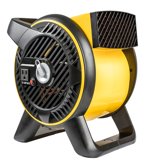 Heavy Duty Utility Blower, 12-inch, 3 Speed Portable Floor Fan with Outlet & Pivoting Head