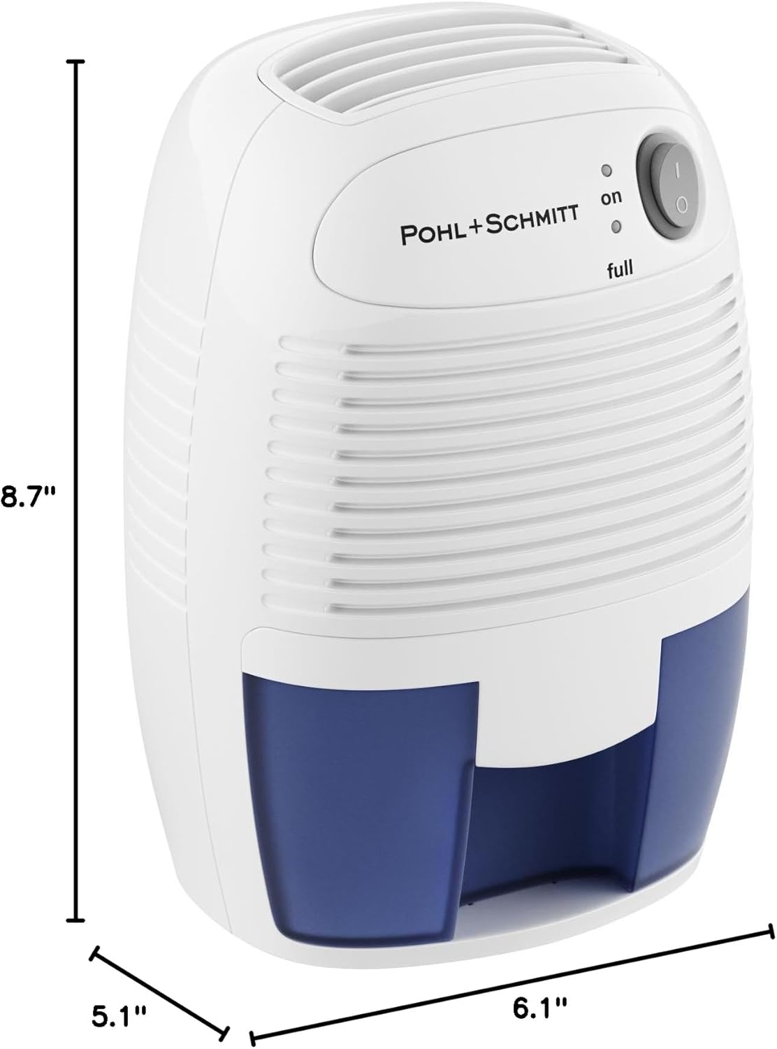 Pohl+Schmitt Portable compact Electric Dehumidifier, 2200 Cubic Feet (225 sq ft) 17 oz Capacity