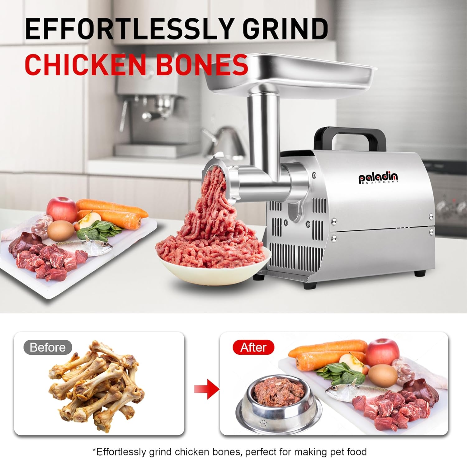 Electric Meat Grinder Machine, #8 Meat Grinders for Home Use, 0.4HP 260lbs/H Stainless Steel ETL Approved Heavy Duty Meat Mincer with Sausage Snuffer Tube
