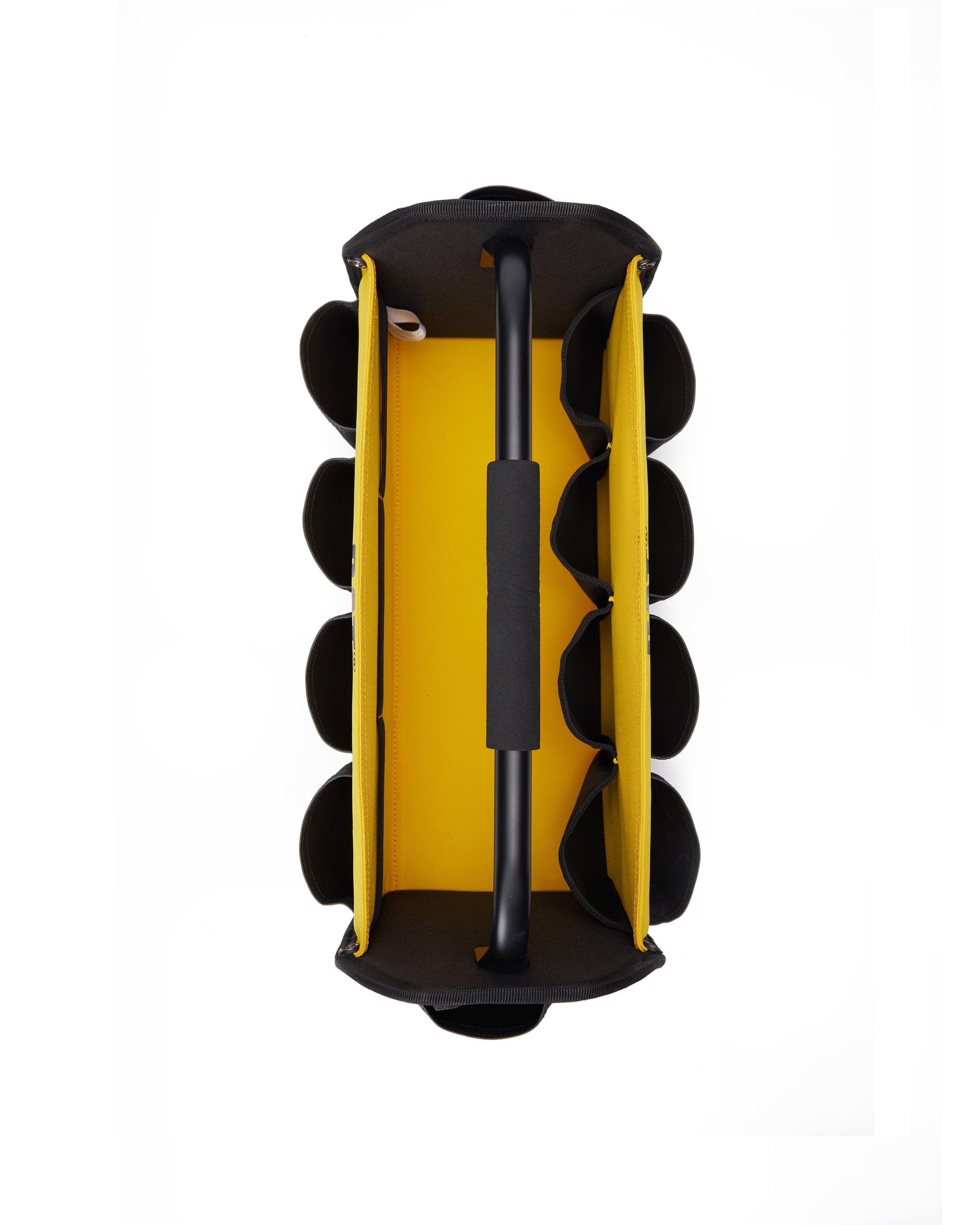 Tool storage, 17 in., 14 pockets, Black and yellow, 600-D Polyester ,Open tote , Heavy duty handle