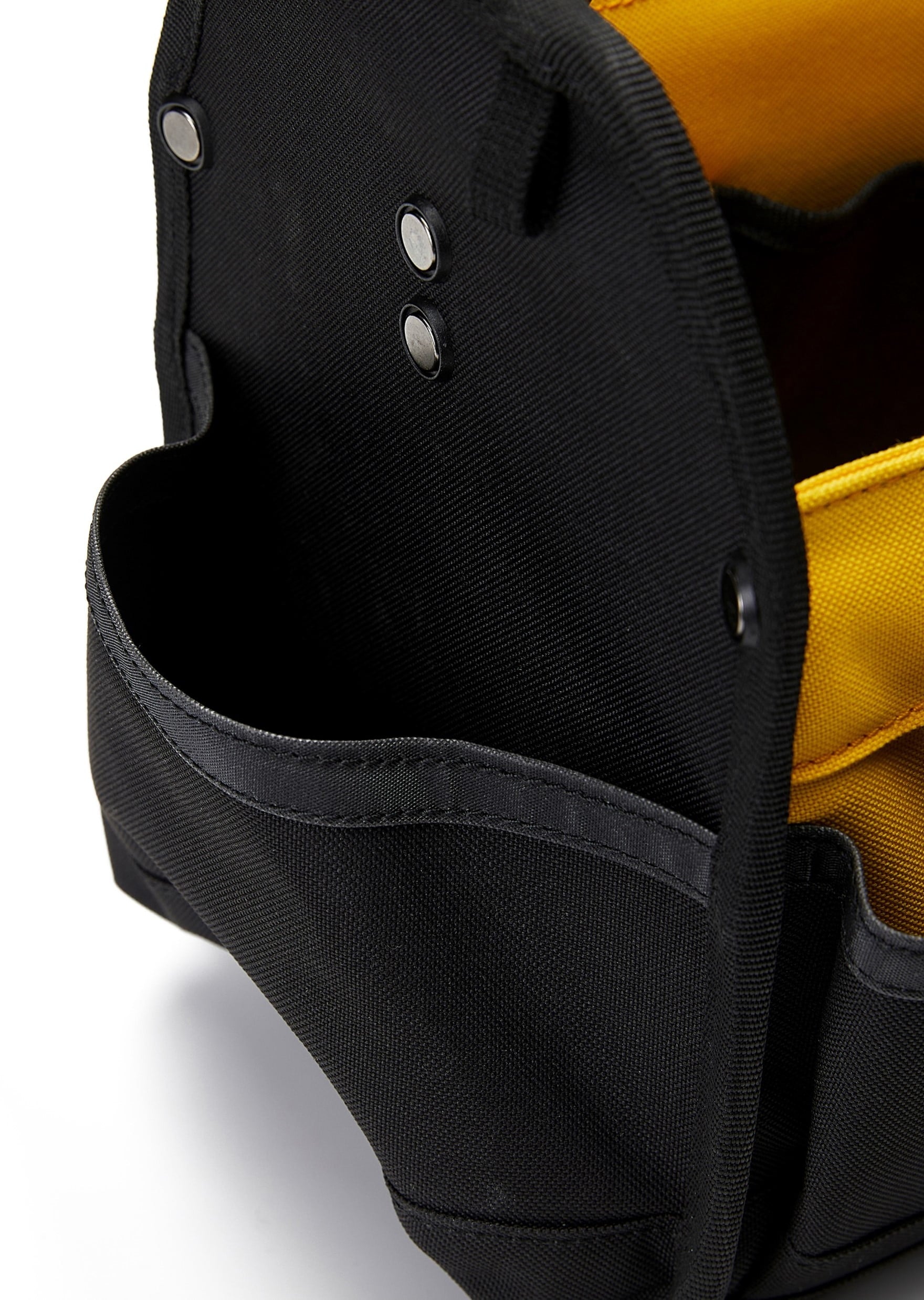 Tool storage, 17 in., 14 pockets, Black and yellow, 600-D Polyester ,Open tote , Heavy duty handle