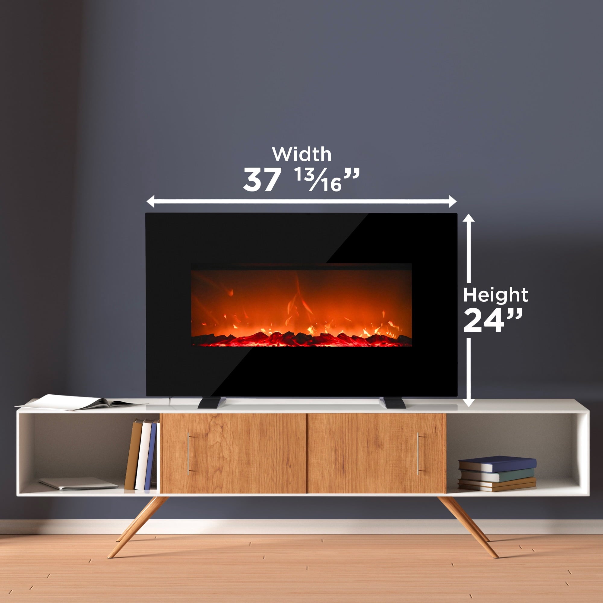 Danby Designer 38" Wall Mount Electric Fireplace in Black (DDEF03813BD13)