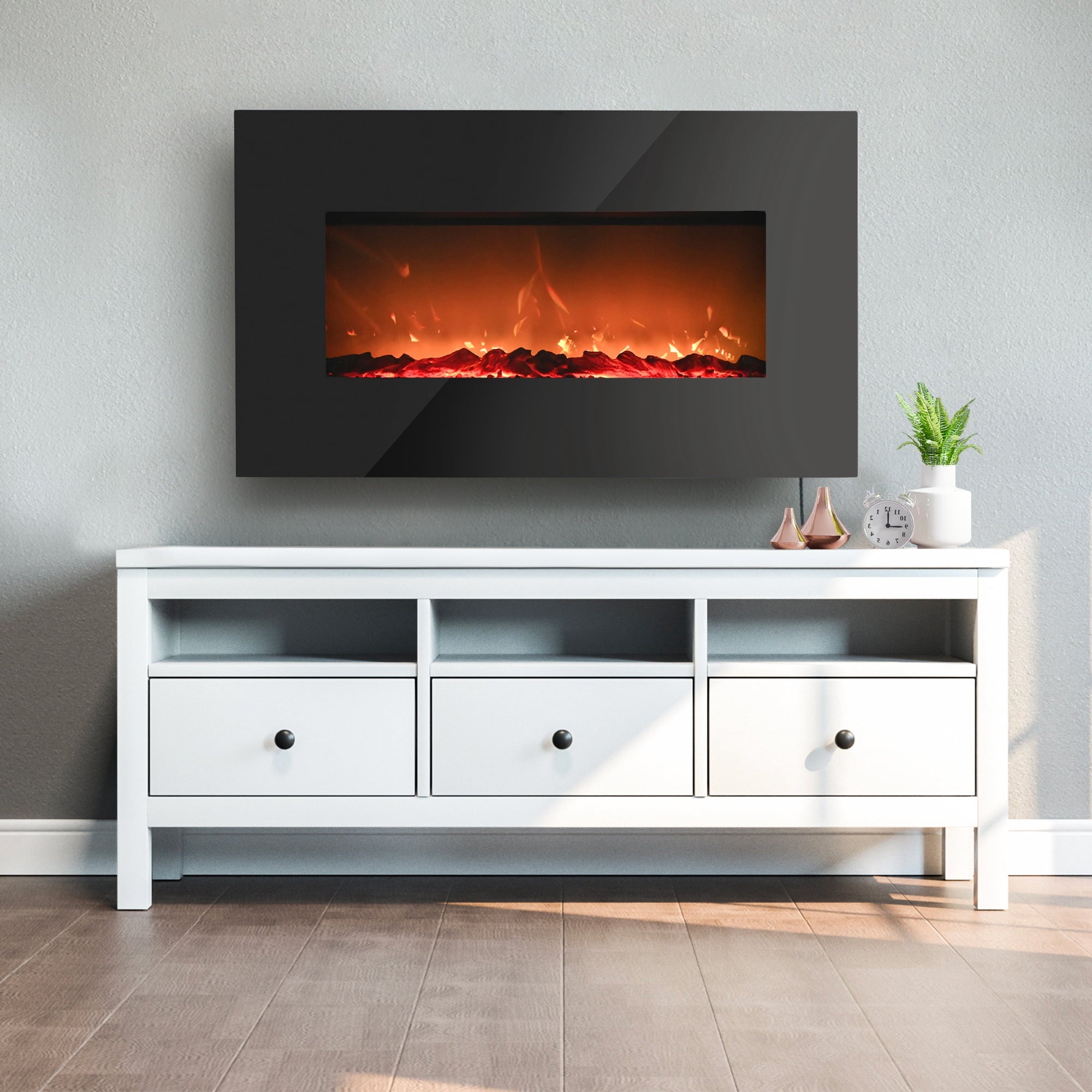 Danby Designer 38" Wall Mount Electric Fireplace in Black (DDEF03813BD13)