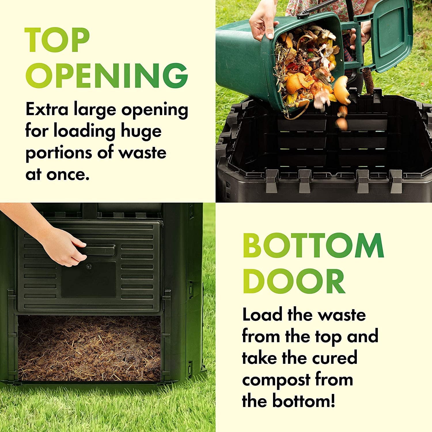 DF Omer Garden Composter Bin 95 Gallons (360Liter) Large Compost Bin