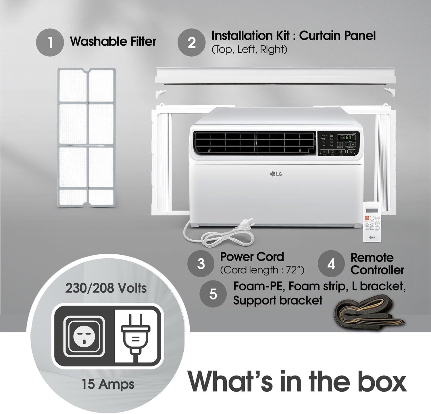 LG 22,000 BTU Dual Inverter Smart Window Air Conditioner, 230V, Cools 1,300 Sq. Ft. with Remote and Wi-Fi Enabled in White (Refurbished)