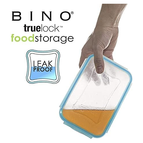 BINO TRUELOCK 10-Piece Rectangular Leak-Proof Plastic Snap Lock Food Storage Container Set with Lids