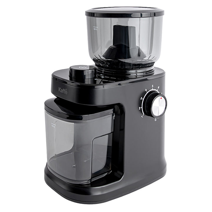 Kaff Electric Burr Coffee Grinder (5.5oz) w/Adjustable Coarseness Settings - Flat Burr - Precision Coffee Bean Grinder for Home Use - Black