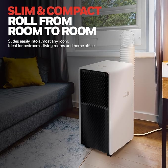 Honeywell 13,500 BTU Slim & Smart WiFi Portable AC with Fan, Dehumidifier, Alexa/Google Home Voice Control Cools Up to 660 Sq. Ft