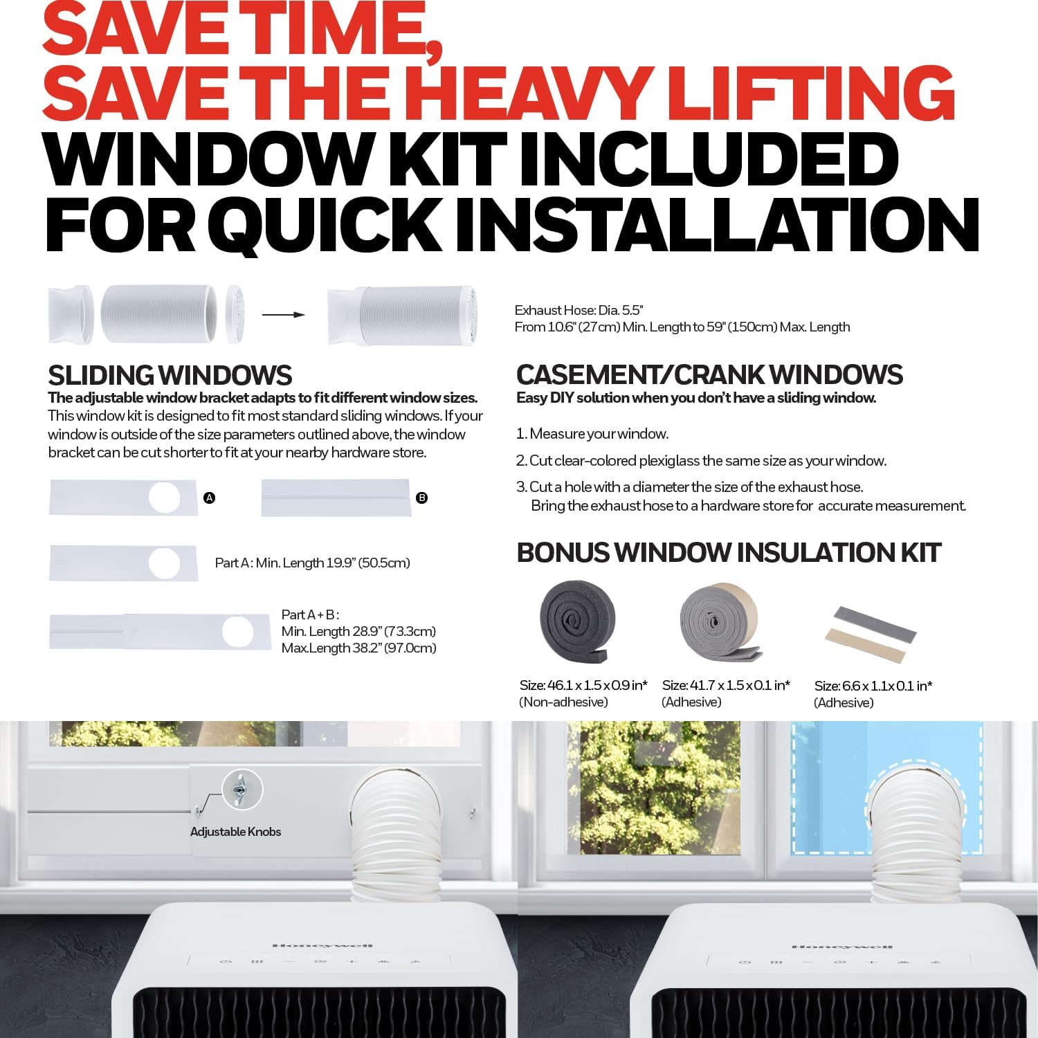 Honeywell 13,500 BTU Slim & Smart WiFi Portable AC with Fan, Dehumidifier, Alexa/Google Home Voice Control Cools Up to 660 Sq. Ft