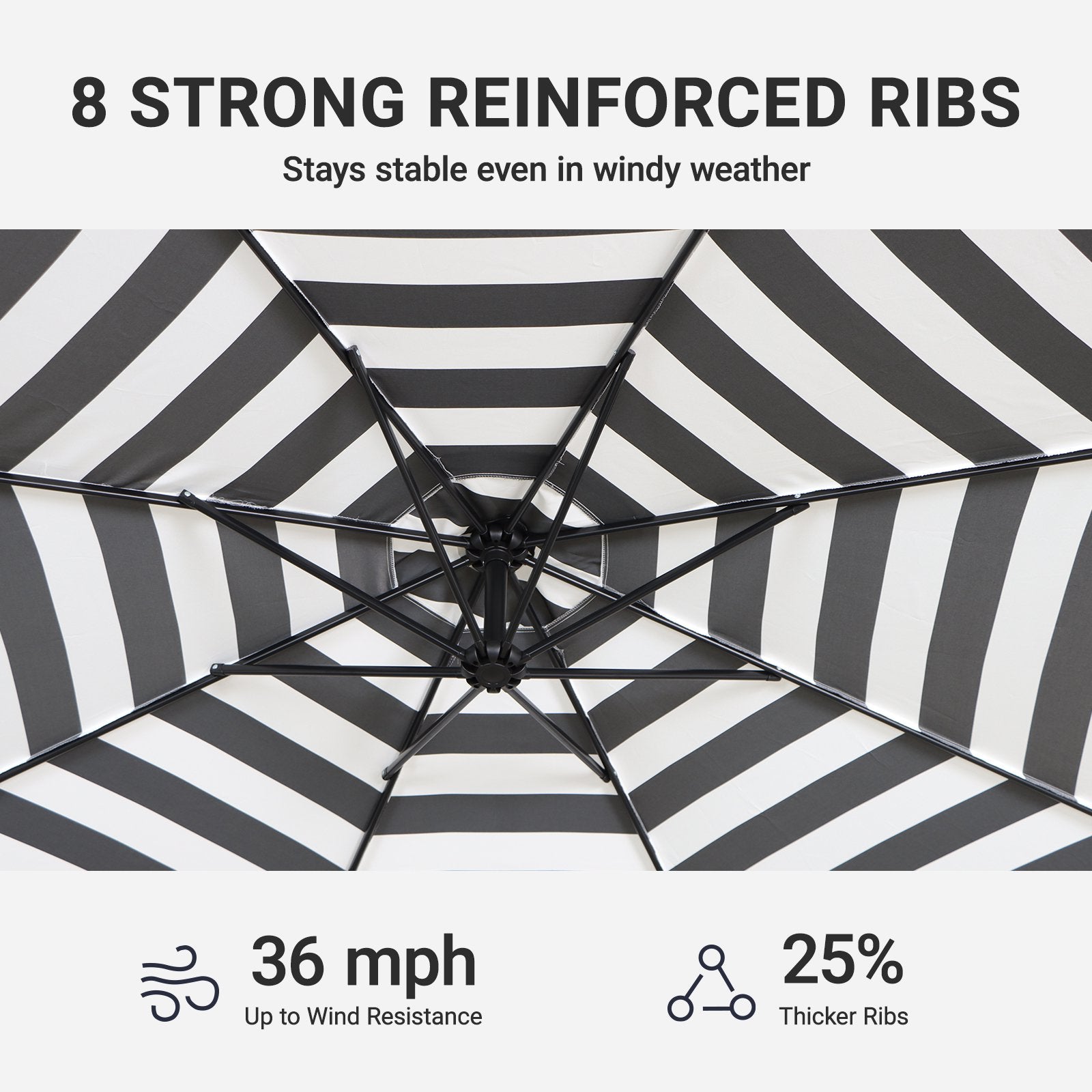 Jordan Manufacturing 10ft. Steel Octagon Offset Crank Patio Umbrella