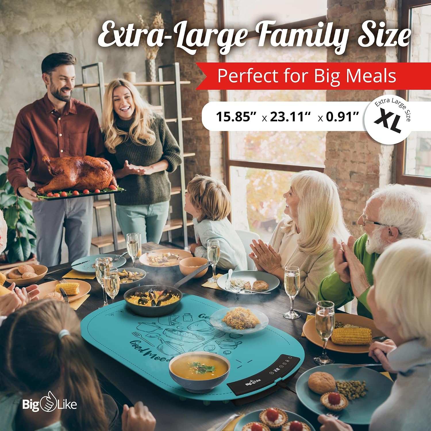 Warming Mat for Food - Full Surface Fast Heating Food Warming Mats for Countertop, 7 Temp Settings Pad, Silicone Electric Warmer Tray, Roll Up Portable Heating Trays for Buffets Party