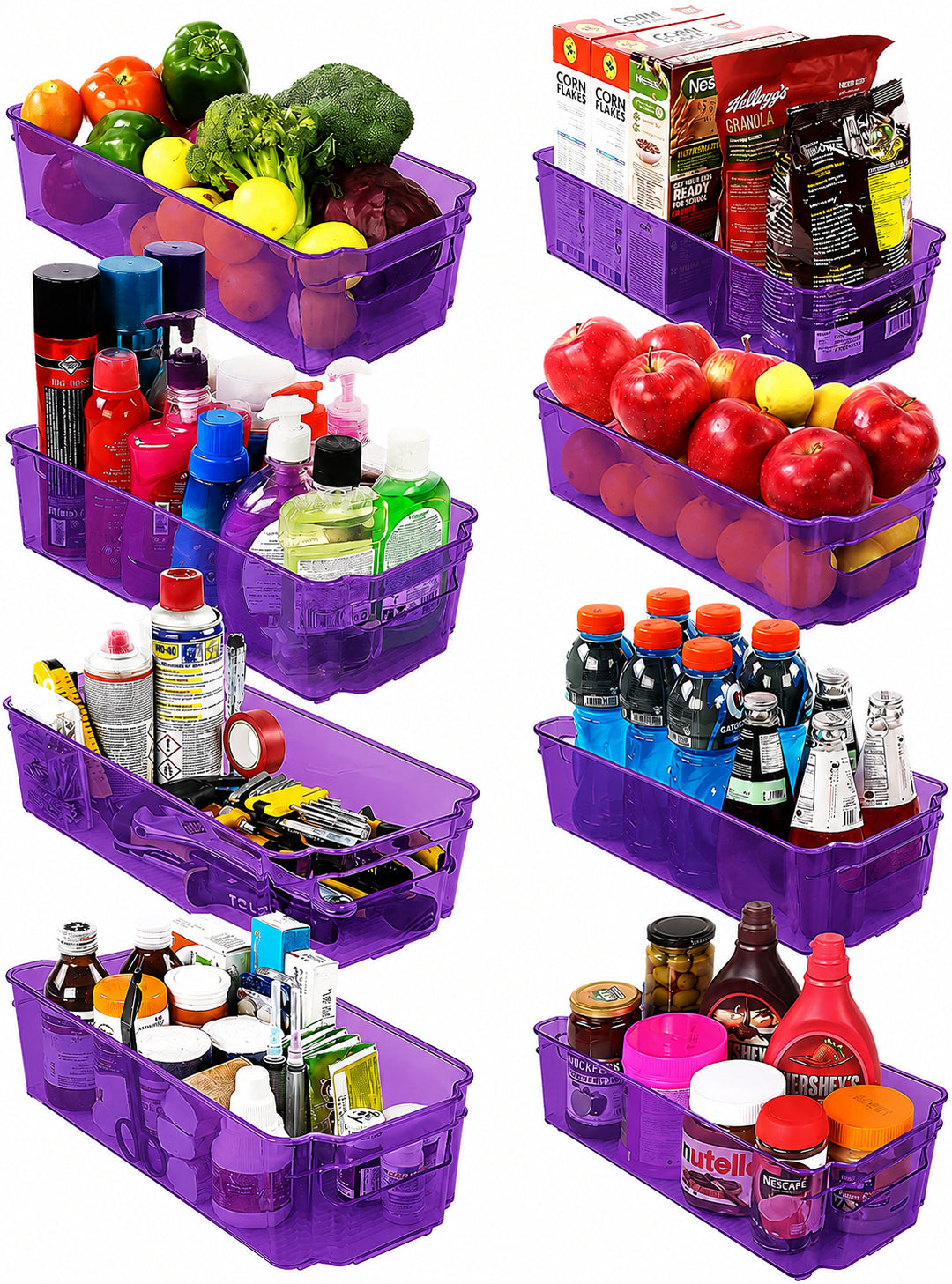 Utopia Home Pantry Organizer - Set of 8 Refrigerator Organizer Bins - Fridge Organizer for Freezers, Kitchen Countertops and Cabinets - BPA Free