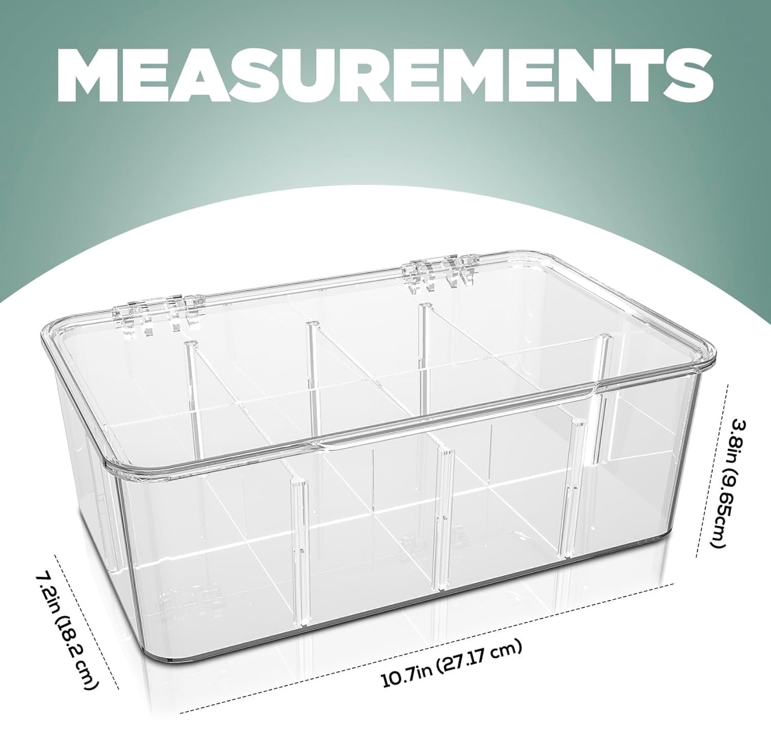 Utopia Home - Tea Bag Organizer With Lids, 2 Pack Clear Pantry Storage Box - Stackable Partition Organizers or Holder With Lids For Drawers, Countertops, Fridge, Kitchen, Snack & Spice Organization