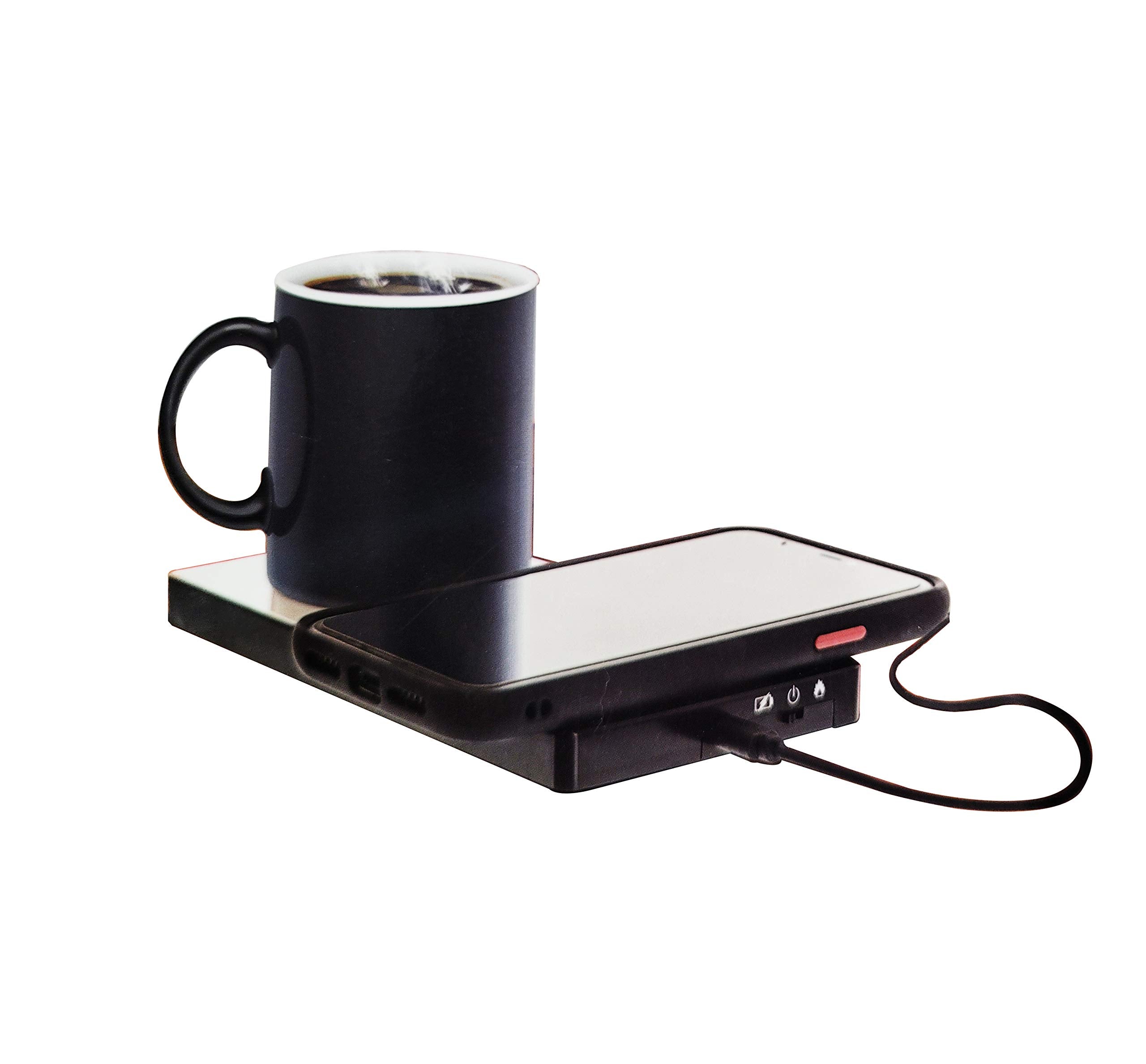 Aduro Tech Theory 2 in 1 Black Mug Warmer & Wireless Phone Charger
