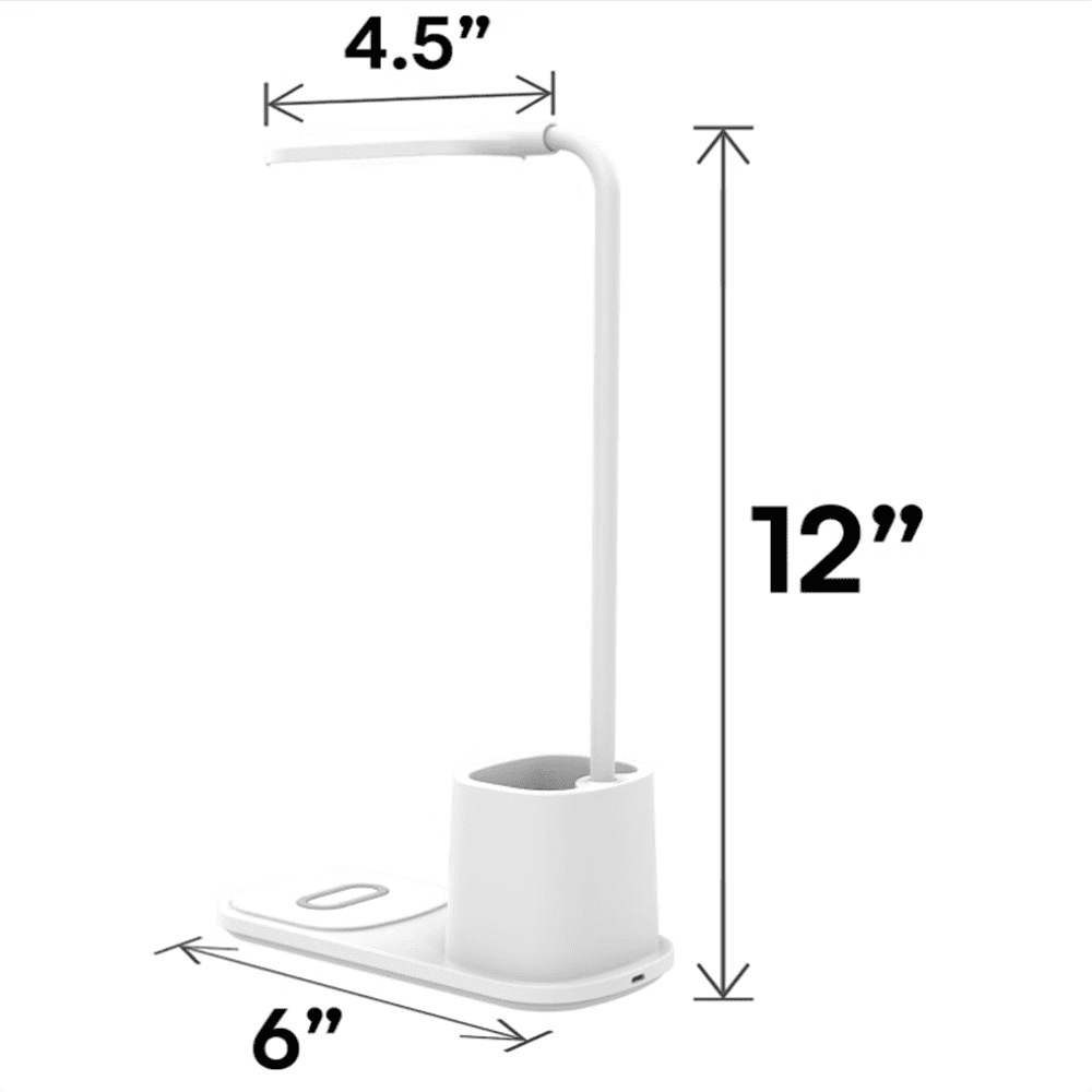 Aduro U-Light LED Desk Lamp with Wireless Charger Dimmable Eye-Caring Desktop Lamp with Organizer & 3 Brightness Levels